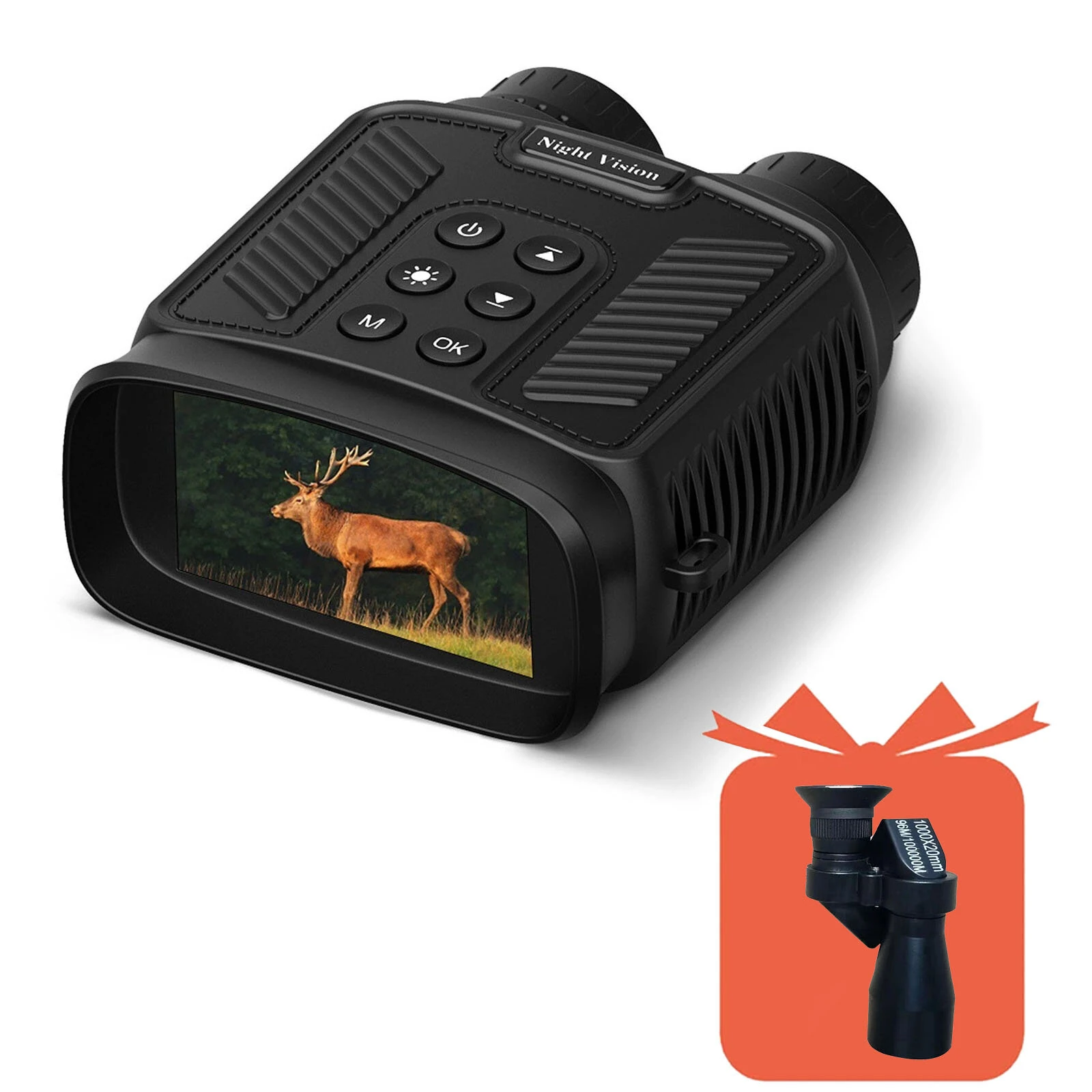 (image for) Compact Night Vision Binoculars for Adults with Infrared - Lightweight Digital Camera with 10x Optical Zoom and 2.5K UHD Video Resolution
